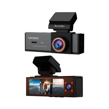 Camera DVR Lenovo Q7 cu 3 camere 4K fata si 1080 spate si 1080 interior ecran 3.2 inch IPS Wifi unghi larg monitorizare parcare
