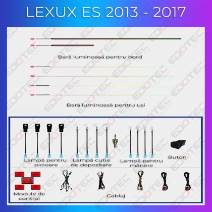 Lumini ambientale Lexus ES 2013-2017 set complet control telefon sau sistem original