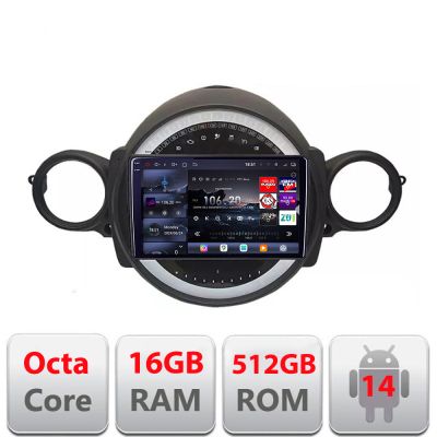 Navigatie Mini 2007-2011 8 core QLED 2K 16+512GB 360 Android Waze USB Navigatie Internet Youtube Radio Edotec