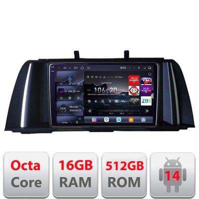 Navigatie Seria 5 F10 2010-2012 CIC 8 core QLED 2K 16+512GB 360 Android Waze USB Navigatie Internet Youtube Radio Edotec