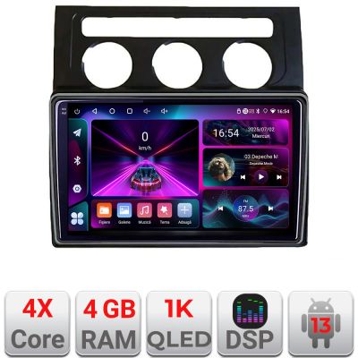 Navigatie VW Touran 2003-2009 clima automata A-touran2  4+64 InCell Display 1K Android Waze USB Navigatie Internet Youtube Radio