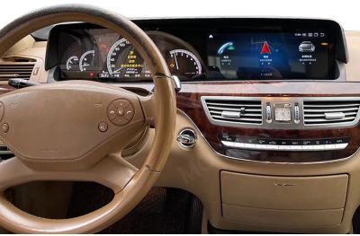 Navigatie Mercedes S Klass W221 octa core 8+128 qualcomm internet carplay 4g, include ceasuri digitale