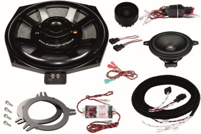 Pachet 2 difuzoare + 2 subwoofere dedicate, Audio System, XFIT BMW UNI EVO 3, 550 W RMS, 2 Ω, TOP dedicate pentru BMW