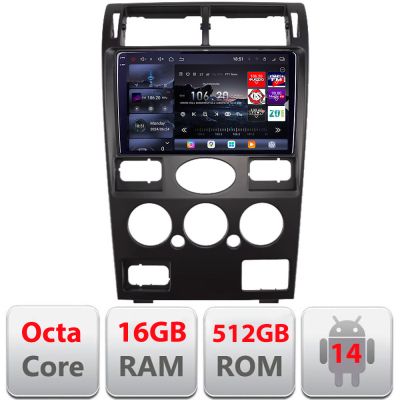 Navigatie Ford Mondeo 2004-2007 Qled 2K Octa Core 16+512GB LTE 4G DSP Wifi 5Ghz android auto carplay radio gps internet kit-mondeo2001+EDT-E809-2K