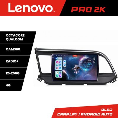 Navigatie Hyundai Elantra 2018- Lenovo Kit-1581 8 core QLED 2K 12+256 360 Android Waze USB Navigatie Internet Youtube Radio