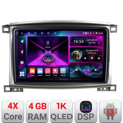 Navigatie Toyota Land Cruiser L100 2002-2008 A-L100  4+64 InCell Display 1K Android Waze USB Navigatie Internet Youtube Radio