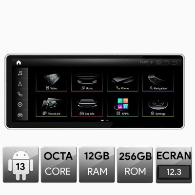 Navigatie Audi A6 C7 MMI3G+ High si RMC, Android, Octa Core, 12+256, 12.3", Qled 2K 2400x900, Qualcomm 680