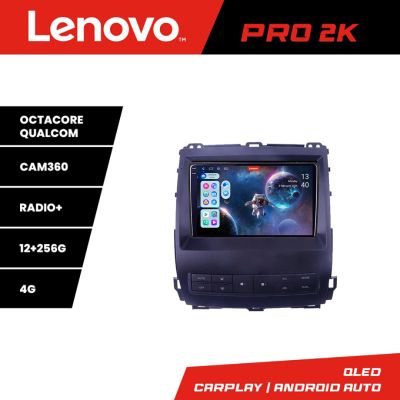 Navigatie Toyota Prado J120 2002-2009 Lenovo Kit- j120 8 core QLED 2K 12+256 360 Android Waze USB Navigatie Internet Youtube Radio