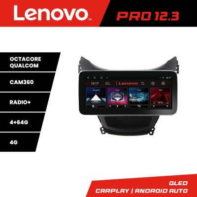 Navigatie Hyundai Elantra 2011-2013 K-092 Lenovo PRO 4+64 12.3 inch qled android 4G DSP gps internet  Q