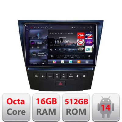 Navigatie Lexus GS-04 2004-2011 Edotec Kit- GS-04 8 core QLED 2K 16+512GB 360 Android Waze USB Navigatie Internet Youtube Radio