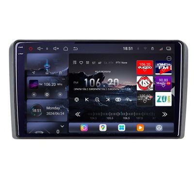 Navigatie Audi A3 8P 2003-2011  Edotec Kit-049 8 core QLED 2K 16+512GB 360 Android Waze USB Navigatie Internet Youtube Radio