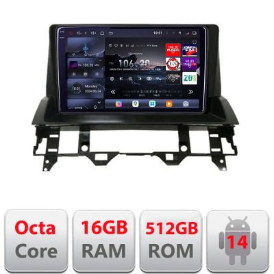 Navigatie Mazda 6 2004-2008 Edotec Kit-MZD6 8 core QLED 2K 16+512GB 360 Android Waze USB Navigatie Internet Youtube Radio