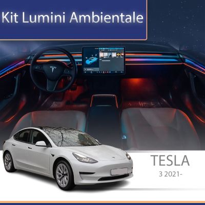 Lumini ambientale Tesla Model 3 2021 tweeter iluminat control telefon