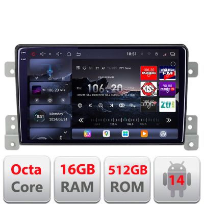 Navigatie Suzuki Grand Vitara Old 2005-2014  Edotec Kit-053 8 core QLED 2K 16+512GB 360 Android Waze USB Navigatie Internet Youtube Radio