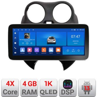 Navigatie Nissan Micra 2010-2014 Edotec 4+64 12.3 inch Incell 1K android Wifi 5Ghz gps internet  KIT-micra2010