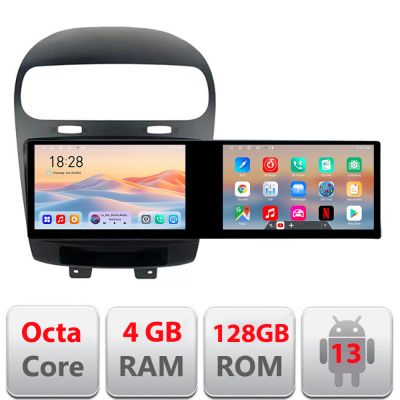 Navigatie Fiat Freemont Dodge Journey 2012-2019 Edotec 2 ecrane  8 core 4+128 21.6 inch Incell android Wifi 5Ghz gps internet 32