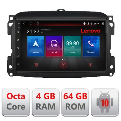 Navigatie Fiat 500 2015-2021 Android radio gps internet Octa Core 4+64 LTE Kit-500new+EDT-E510-PRO RESIGILAT