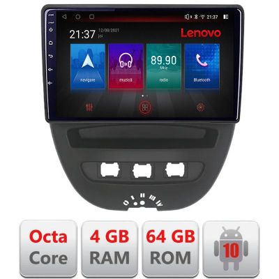 Navigatie Citroen C1 Peugeot 107 Toyota Aygo 2005-2014 Android radio gps internet Octa Core 4+64 LTE KIT-C1+EDT-E510-PRO v1 RESIGILAT
