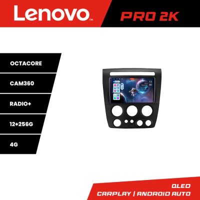 Navigatie Hummer H3 8 core QLED 2K 12+256 360  Android Waze USB Navigatie Internet Youtube Radio Lenovo