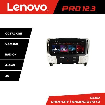 Navigatie Lexus RX300 2003-2008 Lenovo PRO 4+64 12.3 inch qled android 4G DSP gps internet  Kit-RX300