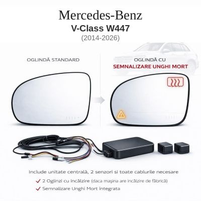 Senzor unghi mort Mercedes Benz V-Class W447 2014-2026 — oglindă dedicată